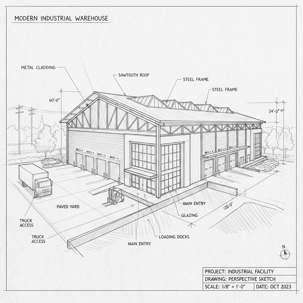 Desenho técnico de uma estrutura industrial da Niquele